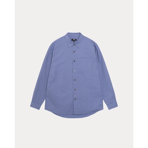 STUSSY OXFORD SHIRT - BLUE - Picture 1 of 8